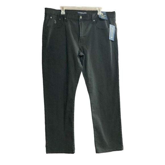 US POLO ASSN Stretch Twill 5 pocket Men’s Pants Black Size 40/30 New With Tags - Picture 1 of 12
